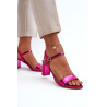 Metaliniai sandalai su stiletto kulnu Fuchsia Glindra | Sandalai moterims | jai24.lt