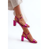 Metaliniai sandalai su stiletto kulnu Fuchsia Glindra | Sandalai moterims | jai24.lt