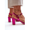Metaliniai sandalai su stiletto kulnu Fuchsia Glindra | Sandalai moterims | jai24.lt