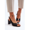 Elegantiški sandalai su ornamentu ant kulno Black Trasea | Sandalai moterims | jai24.lt