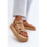 Smėlio spalvos Edireda moteriški sandalai su platforma | Sandalai moterims | jai24.lt