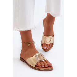 Moteriškos šlepetės su aukso puošmena Cilima 199405