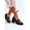 Moteriški aukštakulniai batai su dekoracija Black Nedarea | Pavasariniai batai | jai24.lt