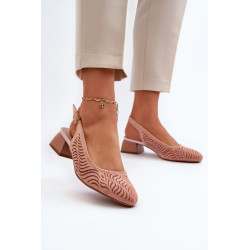 Pink Block Heel Court Batai Gemifa 199410