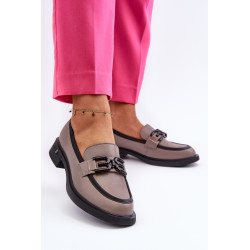 Elegantiški odiniai moteriški mokasinai tamsiai smėlio spalvos Triana 199412