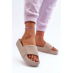 Moteriškos platformos zomšiniai sandalai Big Star NN274A671 smėlio spalvos 199419