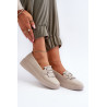 Lengvi moteriški odiniai mokasinai ant platformos White S.Barski LR590 | Mokasinai moterims | jai24.lt
