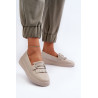 Lengvi moteriški odiniai mokasinai ant platformos White S.Barski LR590 | Mokasinai moterims | jai24.lt