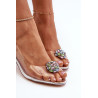 Permatomi sandalai su sidabro puošmena D&A MR38-454 | Sandalai moterims | jai24.lt