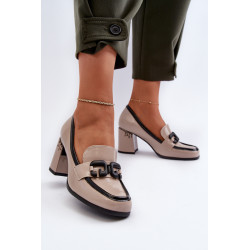Moteriški lakinės odos siurbliai smėlio spalvos D&A MR38-973 199435