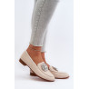 Moteriški batai su plokščiakulniais su sagtimi smėlio spalvos D&A MR38-676 | Mokasinai moterims | jai24.lt