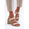 Elegantiški moteriški sandalai su smėlio kulnu D&A MR38-549 | Sandalai moterims | jai24.lt