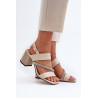 Elegantiški moteriški sandalai su smėlio kulnu D&A MR38-549 | Sandalai moterims | jai24.lt