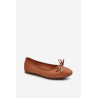 Balerinos Eco Leather Su Bow Camel Sandal | Balerinos bateliai | jai24.lt