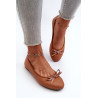 Balerinos Eco Leather Su Bow Camel Sandal | Balerinos bateliai | jai24.lt