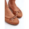 Balerinos Eco Leather Su Bow Camel Sandal | Balerinos bateliai | jai24.lt