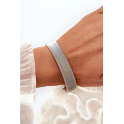 Elastinė moteriška nerūdijančio plieno apyrankė, sidabrinė 199468