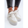 Moteriški sportbačiai su platforma, pagaminti iš baltos sintetinės odos Moun | Kedai | jai24.lt