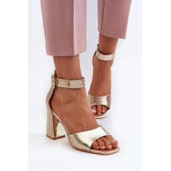 Elegantiški moteriški sandalai su Block Heel Beige Rosazara 199494