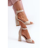 Elegantiški moteriški sandalai su Block Heel Beige Rosazara | Sandalai moterims | jai24.lt