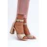 Elegantiški moteriški sandalai su Block Heel Beige Rosazara | Sandalai moterims | jai24.lt