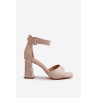 Elegantiški moteriški sandalai su Block Heel Beige Rosazara | Sandalai moterims | jai24.lt