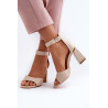 Elegantiški moteriški sandalai su Block Heel Beige Rosazara | Sandalai moterims | jai24.lt