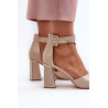 Elegantiški moteriški sandalai su Block Heel Beige Rosazara | Sandalai moterims | jai24.lt