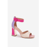 Elegantiški moteriški sandalai su Block Heel Beige Rosazara | Sandalai moterims | jai24.lt