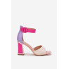 Elegantiški moteriški sandalai su Block Heel Beige Rosazara | Sandalai moterims | jai24.lt