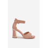 Elegantiški moteriški sandalai su Block Heel Beige Rosazara | Sandalai moterims | jai24.lt