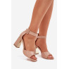 Elegantiški moteriški sandalai su Block Heel Beige Rosazara | Sandalai moterims | jai24.lt