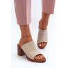 Elegantiški lengvi moteriški sandalai su kulnais Beige Varnila | Šlepetės | jai24.lt