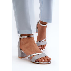 Moteriški žemakulniai sidabriniai blizgantys sandalai Ploemis 199503