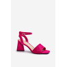 Moteriški Batai Su Kulnais Iš Eko Suede Fuksija Vinceza 17328 | Sandalai moterims | jai24.lt