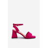 Moteriški Batai Su Kulnais Iš Eko Suede Fuksija Vinceza 17328 | Sandalai moterims | jai24.lt