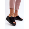 Moteriškos juodos basutės „Vleni“. | Šlepetės | jai24.lt