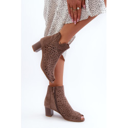 Rudi Halania moteriški atviri eko zomšiniai aukštakulniai batai 199515