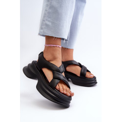 Zazoo 2743 zomšiniai pleištiniai sandalai, juodi 199517