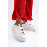Moteriški sportbačiai su platforma su baltais papuošimais Herbisa | Kedai | jai24.lt