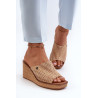 Moteriški sandalai su pleištais Sergio Leone KL213 smėlio spalvos | Šlepetės | jai24.lt