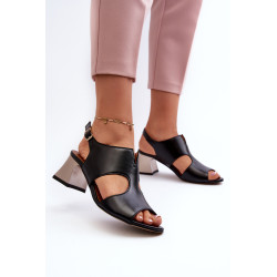 Moteriškos odinės aukštakulnės basutės iš Maciejka 06566-01 juodos 199557