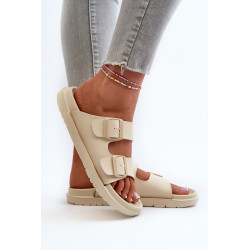 Lengvos putplasčio moteriškos šlepetės su sagtimis Big Star NN274A752 Beige 199579