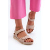 Moteriški smėlio spalvos Velcro sandalai Risanni | Sandalai moterims | jai24.lt