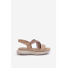 Lengvi moteriški patogūs Velcro sandalai smėlio spalvos Ceclea | Sandalai moterims | jai24.lt