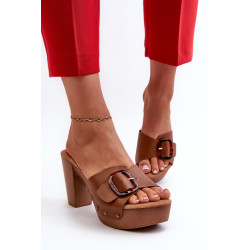 Moteriški mulai su stiletto kulnu ir sagtimi rudos spalvos Betinna 199600