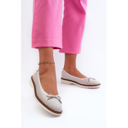 Moteriškos iškirptos balerinos, pagamintos iš natūralios odos Maciejka P6509-11 balta 199605