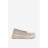 Šviesiai smėlio spalvos moteriški zomšiniai mokasinai Filidia | Mokasinai moterims | jai24.lt