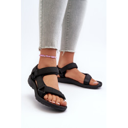 Lengvi moteriški juodi sportiniai sandalai Lumeria 199639