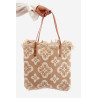 Raštuotas didelis austas paplūdimio krepšys rudas Sadhara | Rankinės internetu | jai24.lt